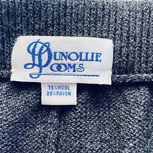 Dunollie Looms VINTAGE Pant Suit Small Gray Wool Knit Gold Buttons Pleated Retro - Picture 8 of 11